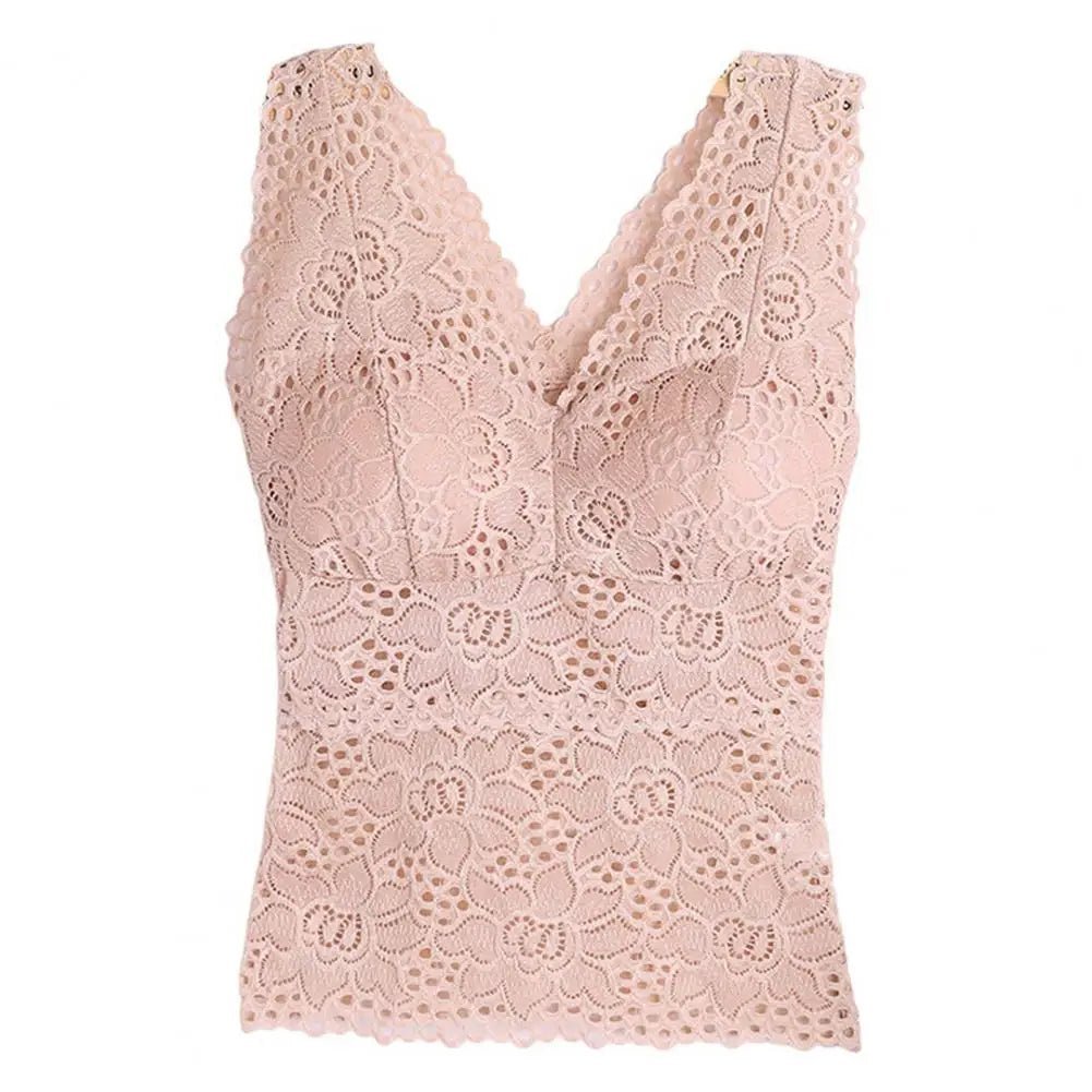 Canotta da donna con scollo a V, con imbottiture, spalline sottili, reggiseno lungo in pizzo sexy, gilet all'uncinetto, interno indossato - Sogni di moda - Sogni di moda - 14:10#Skin;5:438#3XL - Womens Tank Top V - neck Skeleton with Pads Spaghetti Straps Sexy Lace Long Bra Crochet Vest Inside Wear - Sogni di moda - Sogni di moda - 14:10#Skin;5:438#3XL - 48216328798555|48216328831323|48216328995163|48216329355611|48216329453915 - Skin - 3XL - Skin - 3XL -