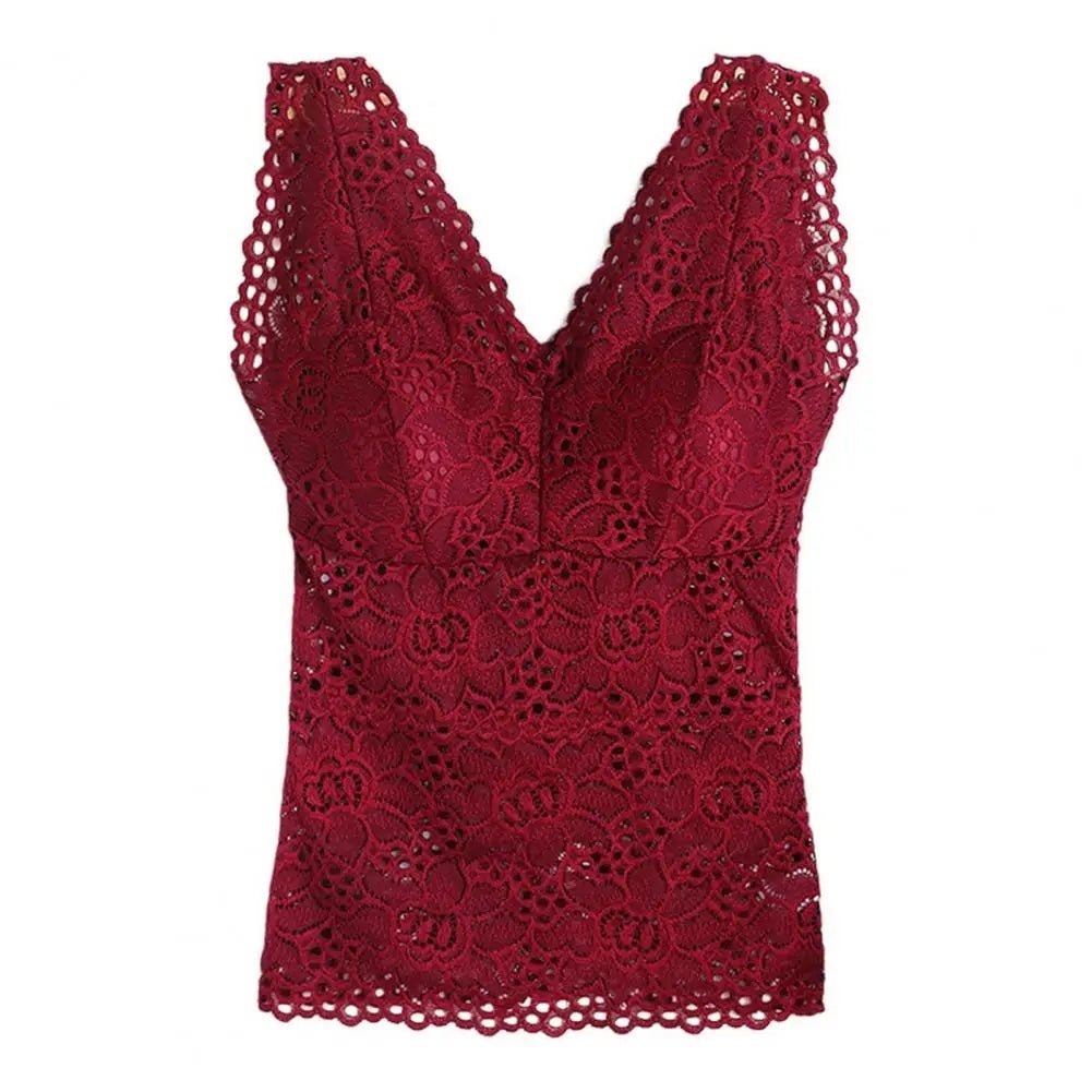 Canotta da donna con scollo a V, con imbottiture, spalline sottili, reggiseno lungo in pizzo sexy, gilet all'uncinetto, interno indossato - Sogni di moda - Sogni di moda - 14:173#Wine Red;5:438#3XL - Womens Tank Top V - neck Skeleton with Pads Spaghetti Straps Sexy Lace Long Bra Crochet Vest Inside Wear - Sogni di moda - Sogni di moda - 14:173#Wine Red;5:438#3XL - 48216328765787|48216328929627|48216328962395|48216329126235|48216329257307 - Wine Red - 3XL - Wine Red - 3XL -