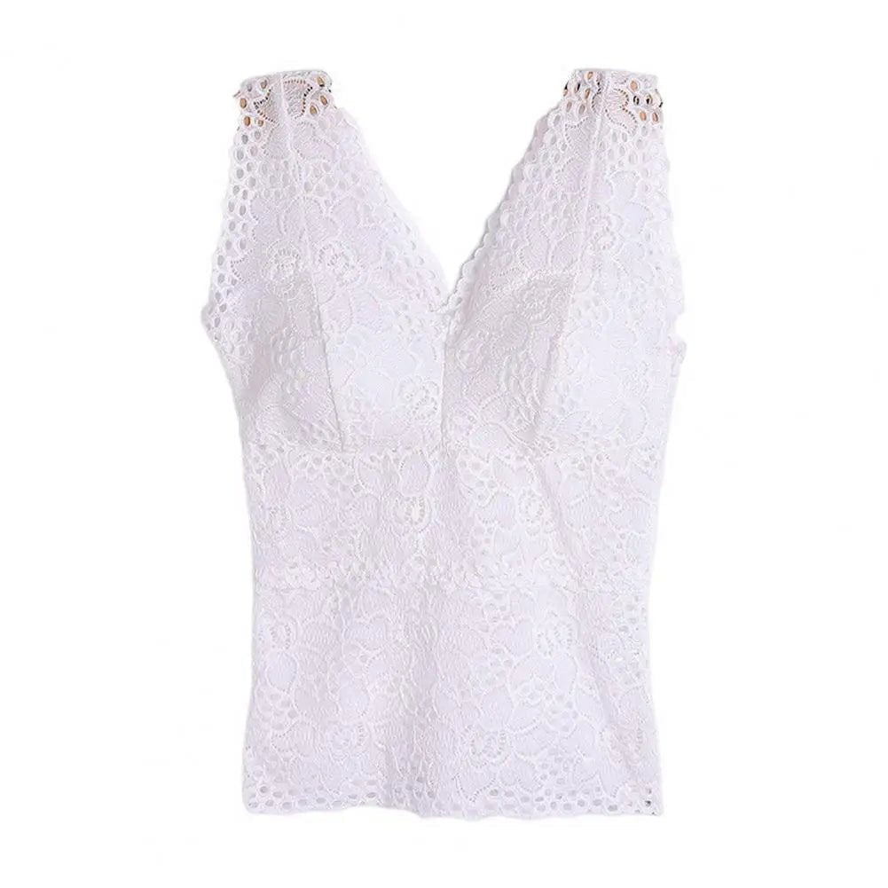 Canotta da donna con scollo a V, con imbottiture, spalline sottili, reggiseno lungo in pizzo sexy, gilet all'uncinetto, interno indossato - Sogni di moda - Sogni di moda - 14:29;5:438#3XL - Womens Tank Top V - neck Skeleton with Pads Spaghetti Straps Sexy Lace Long Bra Crochet Vest Inside Wear - Sogni di moda - Sogni di moda - 14:29;5:438#3XL - 48216328700251|48216328864091|48216329159003|48216329388379|48216329486683 - WHITE - 3XL - WHITE - 3XL -