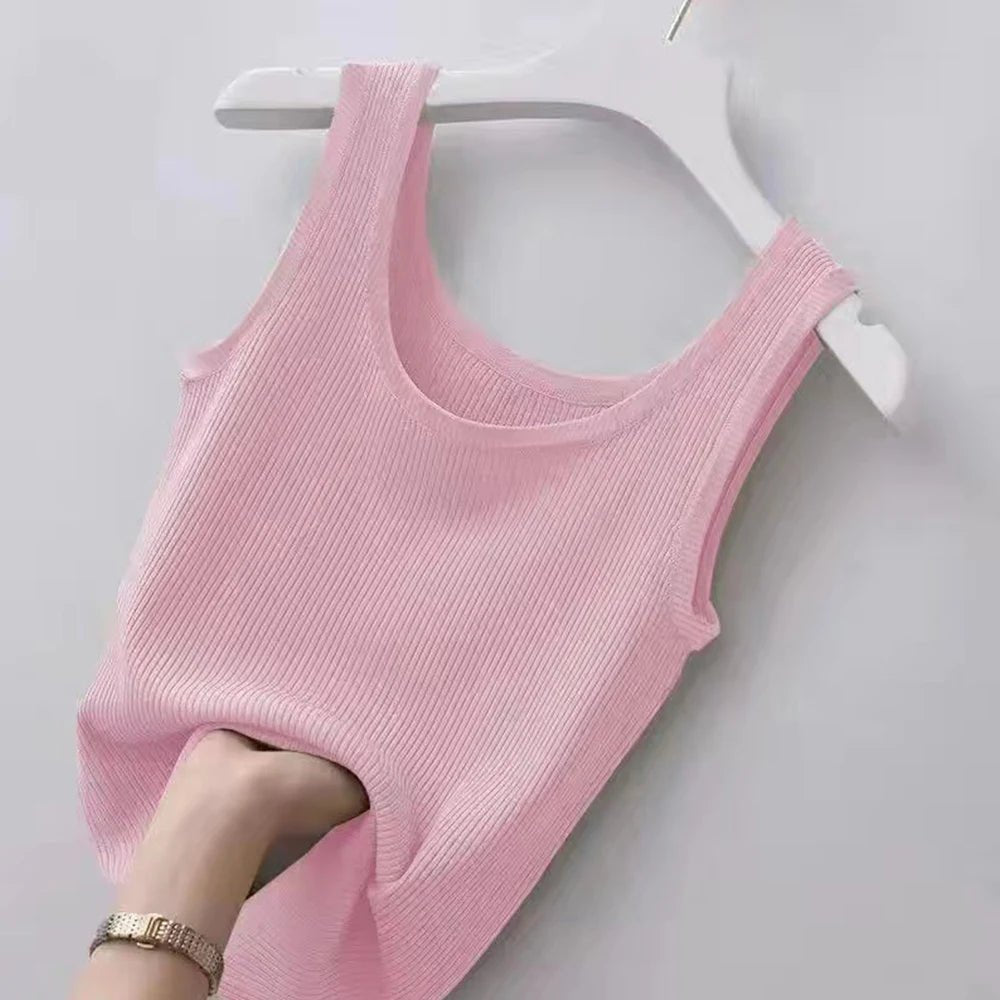 Canotta,Top da donna lavorata a maglia a tinta unita canotta basic con spalline larghe senza top corto gilet da ragazza per top da donna - Sogni di moda - Sogni di moda - 14:1052;5:361386 - Women Ribbed Knitted Tank Top Solid Color Basic Strapy Camisole Sleeveless Crop Tops Square Neck Girls Vest for Women Tops - Sogni di moda - Sogni di moda - 14:1052;5:361386 - 48216330699099|48216330764635|48216330797403|48216330830171|48216330862939|48216331157851|48216331223387 - Pink - M - Pink - M -