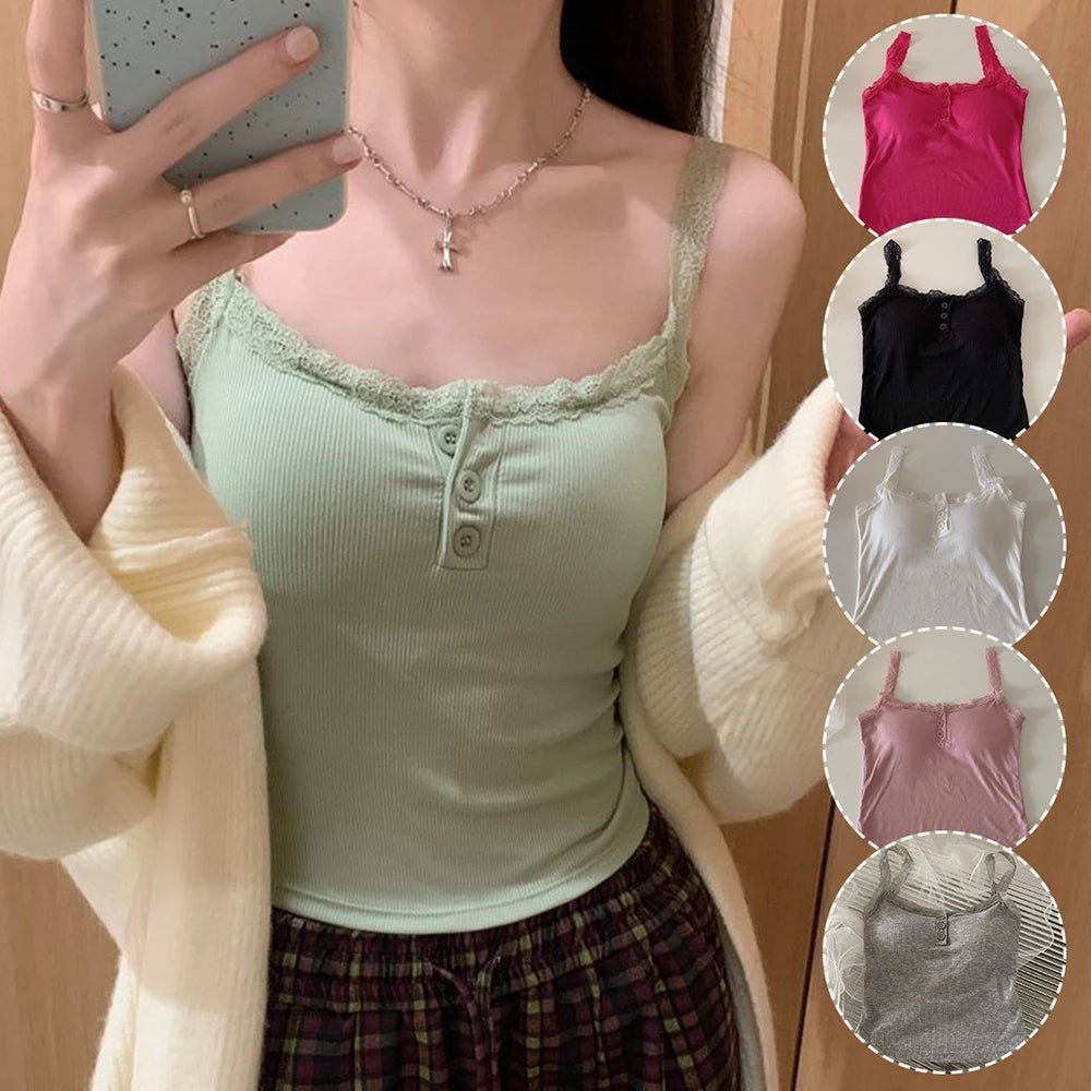 Donne Canotta Canotte Pizzo Botton Gilet Top Crop Top Strappy Ladies Camisole Canotte Pianura Stile Coreano T Shirt Vestiti - Sogni di moda - Sogni di moda - 14:771#grey;5:200003528 - Donne Canotta Canotte Pizzo Botton Gilet Top Crop Top Strappy Ladies Camisole Canotte Pianura Stile Coreano T Shirt Vestiti - Sogni di moda - Sogni di moda - 14:771#grey;5:200003528 - Donne Canotta Canotte Pizzo Botton Gilet Top Crop Top Strappy Ladies Camisole Canotte Pianura Stile Coreano T Shirt Vestiti - Sogni