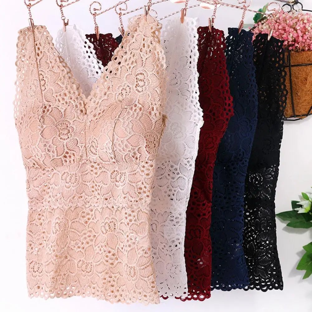 Tank Top V - neck Padded Vest Spaghetti Straps All - Match Sexy Lace Long Bra Crochet Vest Inside Wear - Sogni di moda - Sogni di moda - 14:29;5:438#3XL - Tank Top V - neck Padded Vest Spaghetti Straps All - Match Sexy Lace Long Bra Crochet Vest Inside Wear - Sogni di moda - Sogni di moda - 14:29;5:438#3XL - Tank Top V - neck Padded Vest Spaghetti Straps All - Match Sexy Lace Long Bra Crochet Vest Inside Wear - Sogni di moda - WHITE - 3XL - WHITE - 3XL -