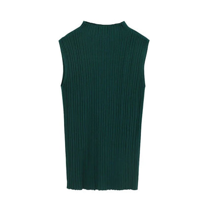 Gilet lavorato a maglia da donna 2024 moda tinta unita senza maniche mezza collo alto base sottile canotta casual canotta maglieria streetwear - Sogni di moda - Sogni di moda - 14:203027877;5:200003528 - Women's Knitted Vest 2023 Fashion Solid Color Sleeveless Half High Collar Slim Base Camisole Casual Tank Top Knitwear Streetwear - Sogni di moda - Sogni di moda - 14:203027877;5:200003528 - 48216347967835 - Dark Green - One Size - Dark Green - One Size - 