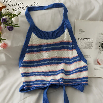 HELIAR Donne A Righe Senza Schiena Senza Schiena Halter Top Da Donna Lavorato A Maglia Crop Canotte Fasciatura Carino Top Donne 2024 Estate - Sogni di moda - Sogni di moda - 14:173#BLUE;5:200003528 - HELIAR Donne A Righe Senza Schiena Senza Schiena Halter Top Da Donna Lavorato A Maglia Crop Canotte Fasciatura Carino Top Donne 2024 Estate - Sogni di moda - Sogni di moda - 14:173#BLUE;5:200003528 - HELIAR Donne A Righe Senza Schiena Senza Schiena Halter Top Da Donna Lavorato A Maglia Crop Canotte 