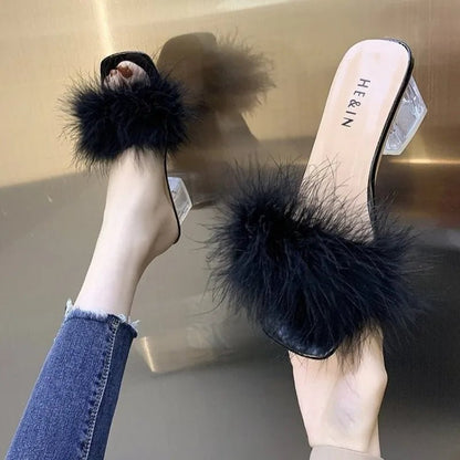 Mules Sandal Women Summer Outdoor Fashion Slippers Square Toe High Heels Office Ladies Feather Slides Chic Classics Furry Shoes - Sogni di moda - Sogni di moda - 14:365615#Creamy - white;200000124:200000898 - Mules Sandal Women Summer Outdoor Fashion Slippers Square Toe High Heels Office Ladies Feather Slides Chic Classics Furry Shoes - Sogni di moda - Sogni di moda - 14:365615#Creamy - white;200000124:200000898 - Mules Sandal Women Summer Outdoor Fashion Slippers Square Toe High Heels Office La