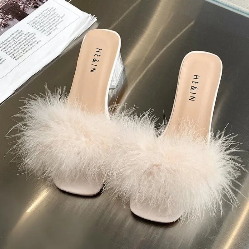 Mules Sandal Women Summer Outdoor Fashion Slippers Square Toe High Heels Office Ladies Feather Slides Chic Classics Furry Shoes - Sogni di moda - Sogni di moda - 14:365615#Creamy - white;200000124:200000898 - Mules Sandal Women Summer Outdoor Fashion Slippers Square Toe High Heels Office Ladies Feather Slides Chic Classics Furry Shoes - Sogni di moda - Sogni di moda - 14:365615#Creamy - white;200000124:200000898 - Mules Sandal Women Summer Outdoor Fashion Slippers Square Toe High Heels Office La