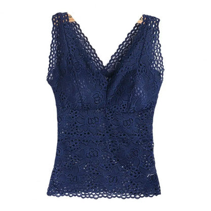 Tank Top V - neck Padded Vest Spaghetti Straps All - Match Sexy Lace Long Bra Crochet Vest Inside Wear - Sogni di moda - Sogni di moda - 14:175#Royal Blue;5:100014065 - Tank Top V - neck Padded Vest Spaghetti Straps All - Match Sexy Lace Long Bra Crochet Vest Inside Wear - Sogni di moda - Sogni di moda - 14:175#Royal Blue;5:100014065 - 48216325947739|48216326046043|48216326144347|48216326308187|48216326668635 - Royal Blue - XL - Royal Blue - XL - 