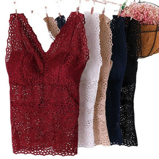 Tank Top V - neck Padded Vest Spaghetti Straps All - Match Sexy Lace Long Bra Crochet Vest Inside Wear - Sogni di moda - Sogni di moda - 14:29;5:438#3XL - Tank Top V - neck Padded Vest Spaghetti Straps All - Match Sexy Lace Long Bra Crochet Vest Inside Wear - Sogni di moda - Sogni di moda - 14:29;5:438#3XL - Tank Top V - neck Padded Vest Spaghetti Straps All - Match Sexy Lace Long Bra Crochet Vest Inside Wear - Sogni di moda - WHITE - 3XL - WHITE - 3XL - 